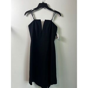 Liv Foster Strapless Twill Cocktail V-Neck Sheath Mini Dress Mesh Panel Sz 0 NWT